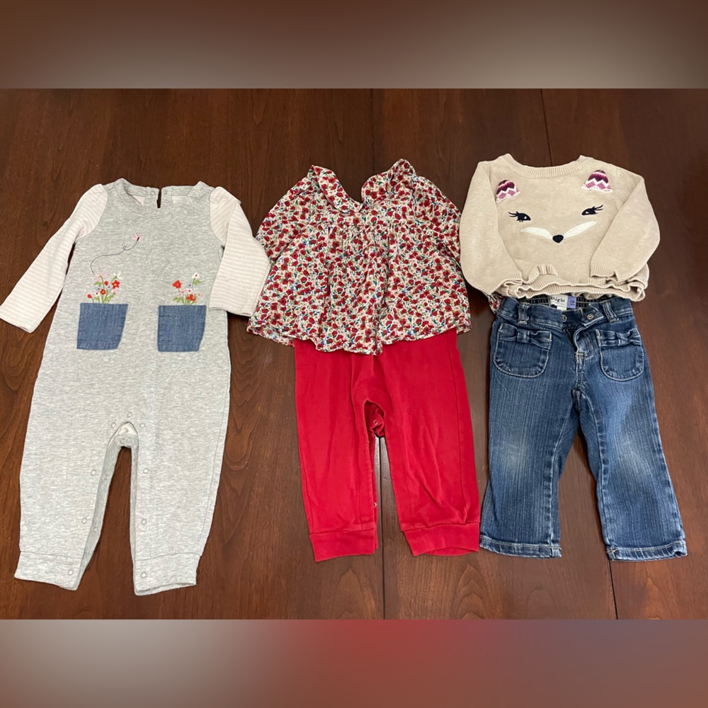 Baby Girl 12-18 months Gap Gymboree Lot Bundle Spring Rompers